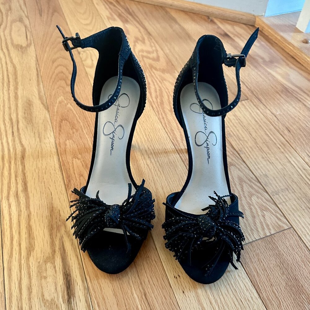 Jessica Simpson Stilletos with Sparkles, Black, Size 7.5